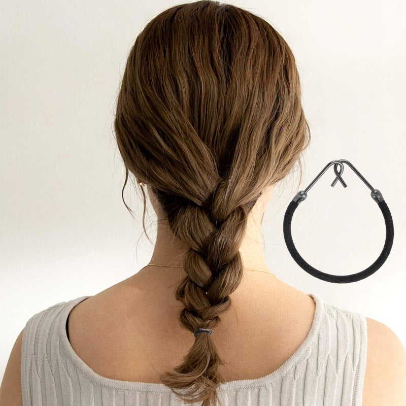 Josojoou 30PCS Bungee Hair Ties, Elastic Ponytail Hooks, Bungee Hair Ties with Hooks, Elastic Band Hairs Clip, Rubber Bands Holder for Long Curly Hairs, Women's Hairstyle (Black) - Image 3